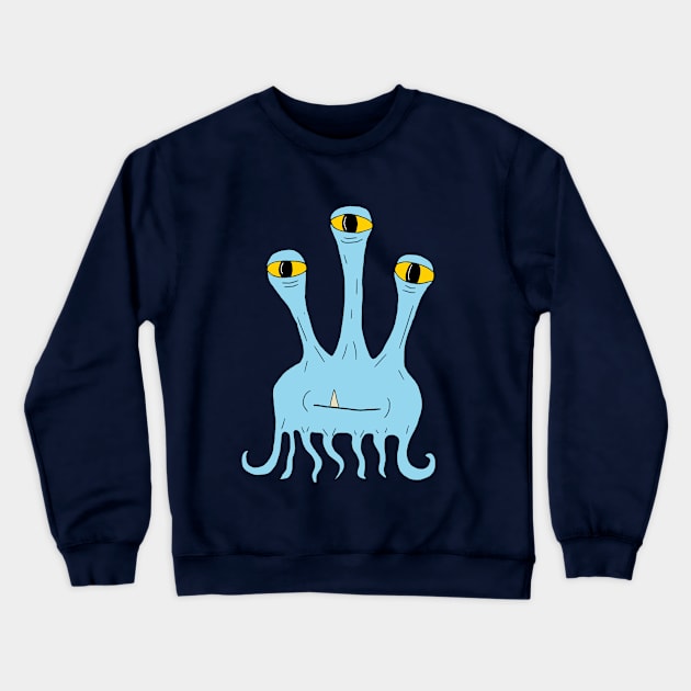 Three eyed blue alien Crewneck Sweatshirt by OzOddball